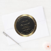 Dark Golden Sparkle Glitter Lijst Productlabel Ronde Sticker (Envelop)