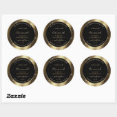 Dark Golden Sparkle Glitter Lijst Productlabel Ronde Sticker (Vel)