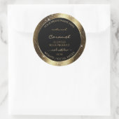 Dark Golden Sparkle Glitter Lijst Productlabel Ronde Sticker (Tas)