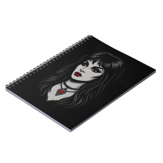 Dark goth woman notitieboek (Linkerzijde)