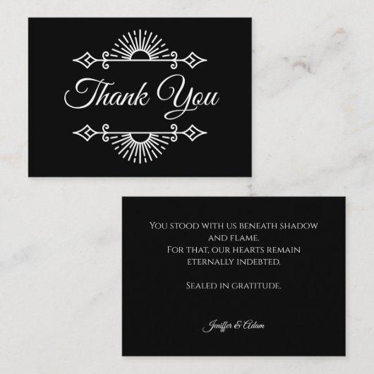 Dark Gothic Alternative Halloween wedding Notitiekaartje (Voorkant / Achterkant)