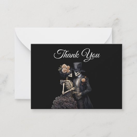 Dark  Gothic Alternative Halloween wedding Notitiekaartje (Voorkant)