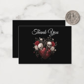 Dark Gothic Alternative Halloween wedding Notitiekaartje (Voorkant / Achterkant in situ)