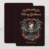 Dark Gothic Angel Christmas Feestdagenkaart (Voorkant / Achterkant)