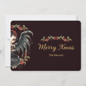 Dark Gothic Angel Christmas Feestdagenkaart (Voorkant)