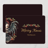 Dark Gothic Angel Christmas Feestdagenkaart (Voorkant / Achterkant)