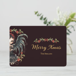 Dark Gothic Angel Christmas Feestdagenkaart