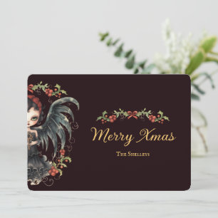 Dark Gothic Angel Christmas Feestdagenkaart