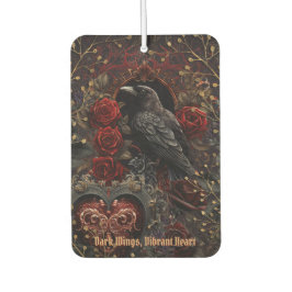 Dark Gothic Beauty Red Roses Black Crow Raven Bird Luchtverfrisser