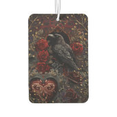 Dark Gothic Beauty Red Roses Black Crow Raven Bird Luchtverfrisser (Achterkant)