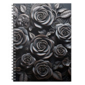 Dark Gothic Boho Black Roses Floral Notitieboek (Voorkant)