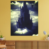 Dark gothic castle drijft op wolken canvas afdruk (Insitu (Woonkamer))