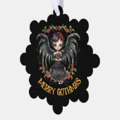 Dark Gothic Christmas Angel Ornament Kaart (Links)