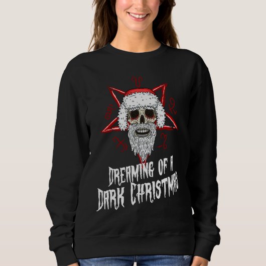 Dark Gothic Christmas Krampus Santa Devil Worshipe Trui (Voorkant)