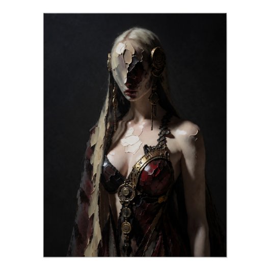 Dark Gothic Cyborg Woman Perfect Poster (Voorkant)