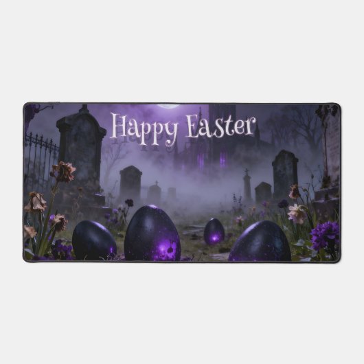 Dark Gothic Easter Scene with Glowing Eggs Bureaumat (Voorkant)