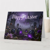 Dark Gothic Easter Scene with Glowing Eggs Kaart (Voorkant)
