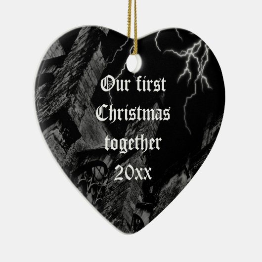 Dark Gothic eerste kerst hart ornament (Rechts)