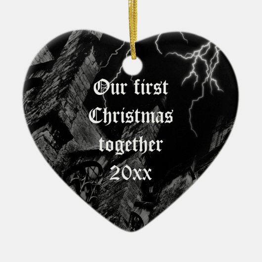 Dark Gothic eerste kerst hart ornament (Voorkant)