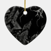Dark Gothic eerste kerst hart ornament (Achterkant)