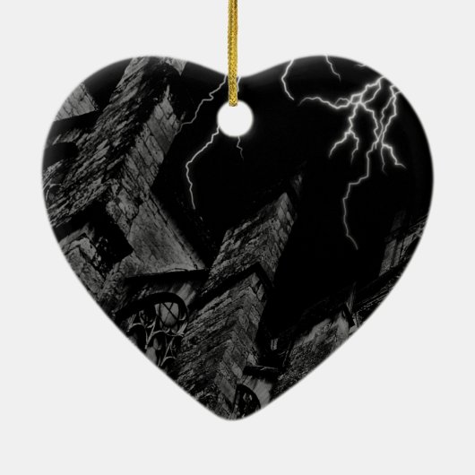 Dark Gothic eerste kerst hart ornament (Achterkant)