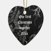 Dark Gothic eerste kerst hart ornament (Links)