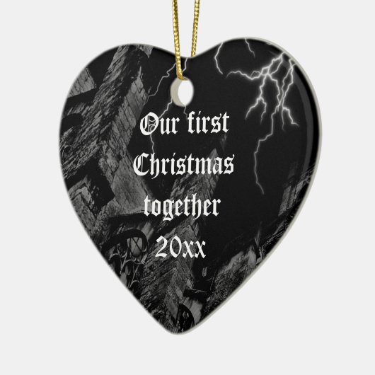 Dark Gothic eerste kerst hart ornament (Links)
