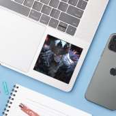 Dark Gothic Fantasy Anime Sticker (Laptop met iPhone)