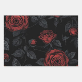 Dark Gothic Floral Decoupage Paper – Romantic Rose