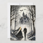 Dark Gothic Forest Wedding Couple Haunted Castle Kaart (Voorkant)