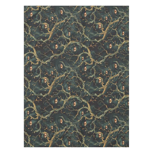 Dark Gothic Garden Macabre Eyes Goblincore Hallowe Tafelkleed (Voorkant)