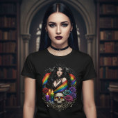 Dark Gothic Gay Pride With Skull and Candles T-shirt
