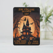 Dark Gothic Halloween Uitnodiging Horror Theme (Staand voorkant)