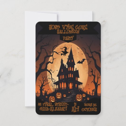 Dark Gothic Halloween Uitnodiging Horror Theme (Voorkant)