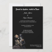 Dark Gothic Halloween wedding invitation Kaart (Voorkant)