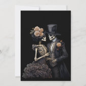 Dark Gothic Halloween wedding invitation Kaart (Achterkant)