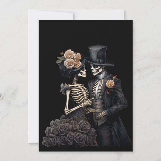 Dark  Gothic Halloween wedding invitation Kaart (Achterkant)