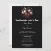 Dark Gothic Halloween wedding invitation Kaart (Voorkant)