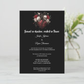Dark Gothic Halloween wedding invitation Kaart (Staand voorkant)