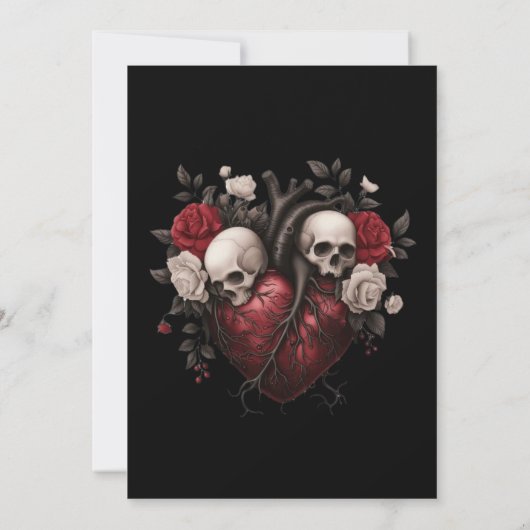 Dark Gothic Halloween wedding invitation Kaart (Achterkant)