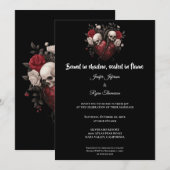 Dark Gothic Halloween wedding invitation Kaart (Voorkant / Achterkant)