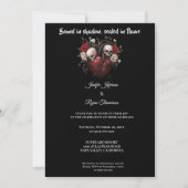 Dark  Gothic Halloween wedding invitation Kaart (Voorkant)