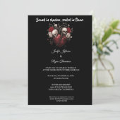 Dark  Gothic Halloween wedding invitation Kaart (Staand voorkant)