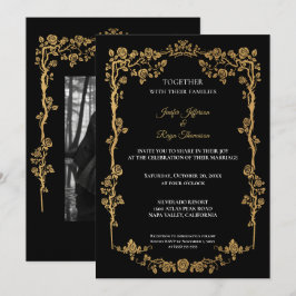 Dark Gothic Halloween wedding Invitation Kaart