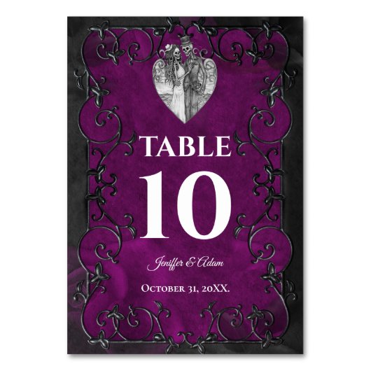 Dark Gothic Halloween Wedding Kaart (Voorkant)