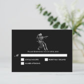 Dark Gothic Halloween Wedding RSVP Card Kaartje (Staand voorkant)