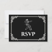 Dark Gothic Halloween Wedding RSVP Card Kaartje (Achterkant)