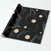 Dark Gothic Moon & Stars Wrapping Paper  Cadeaupapier (Uitgerold)