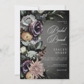 Dark Gothic Mysterieuze Gedempte Bloemen Blur Brun Kaart (Voorkant)