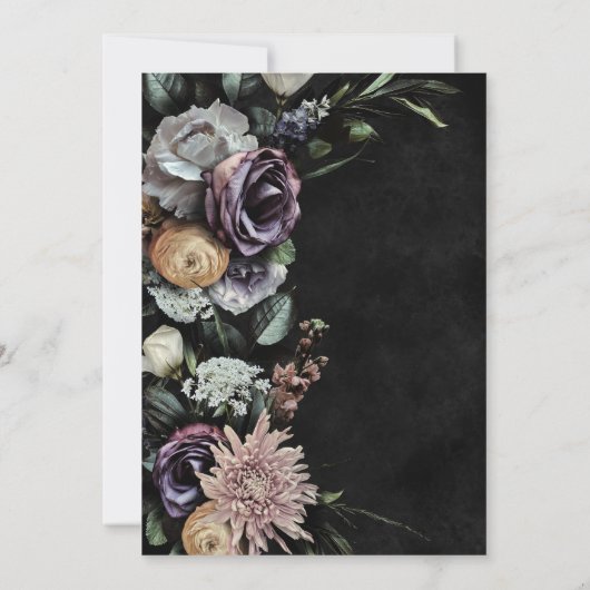 Dark Gothic Mysterieuze Gedempte Bloemen Blur Brun Kaart (Achterkant)